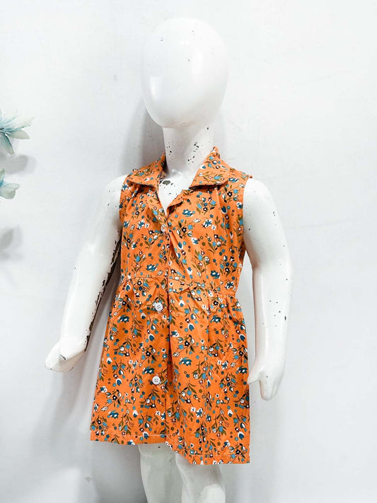 1Yr - 9Yrs Orange Frock For Girls NG GF50