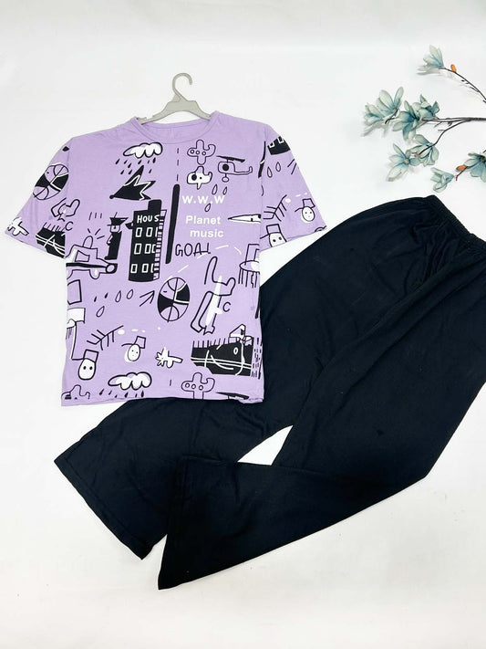 Purple Night Suit For Womens / Girls SN WNS59