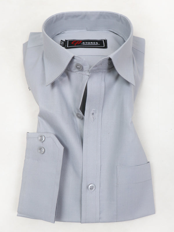 AN Men's Formal Dress Shirt Plain Light Grey MFS423