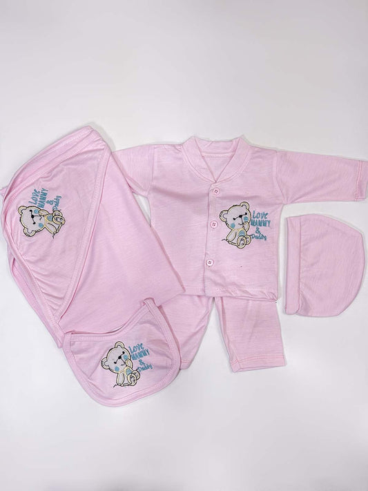 0Mth - 3Mth Pink 5Pcs Gift Set For Newborn HG NBGS237