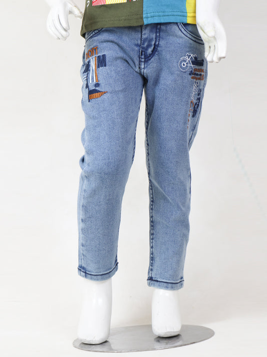 Boys Stretchable Denim Jeans 3Yrs - 13Yrs Light Blue