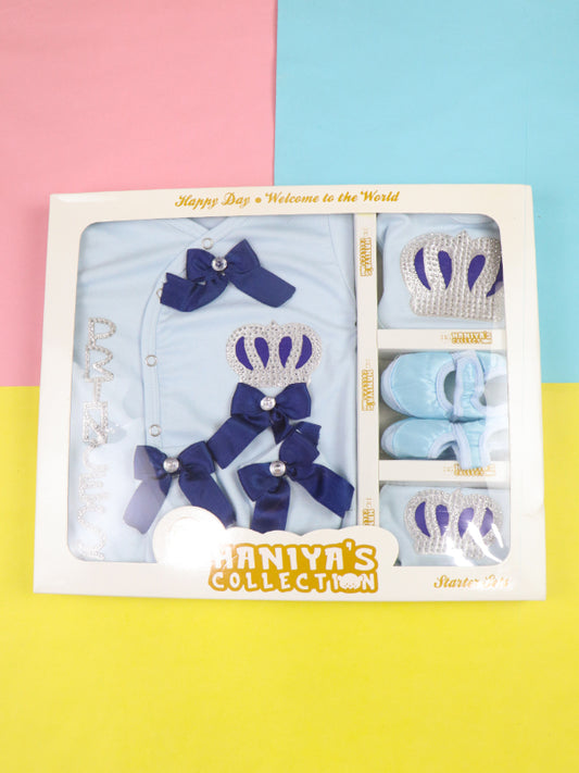 NBGS39 HG Newborn 5Pcs Gift Set 0Mth - 3Mth Princess Sky Blue