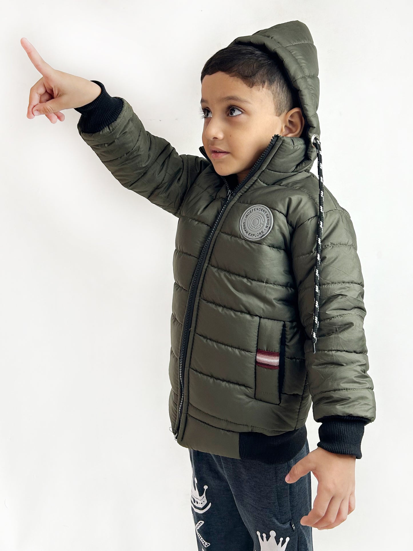 3Yrs - 9Yrs Brown Puffer Jacket For Boys NKG KJ09