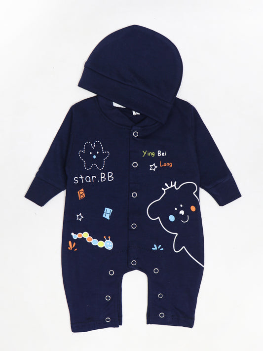 ATT Newborn Romper 0Mth - 3Mth Star BB Navy Blue