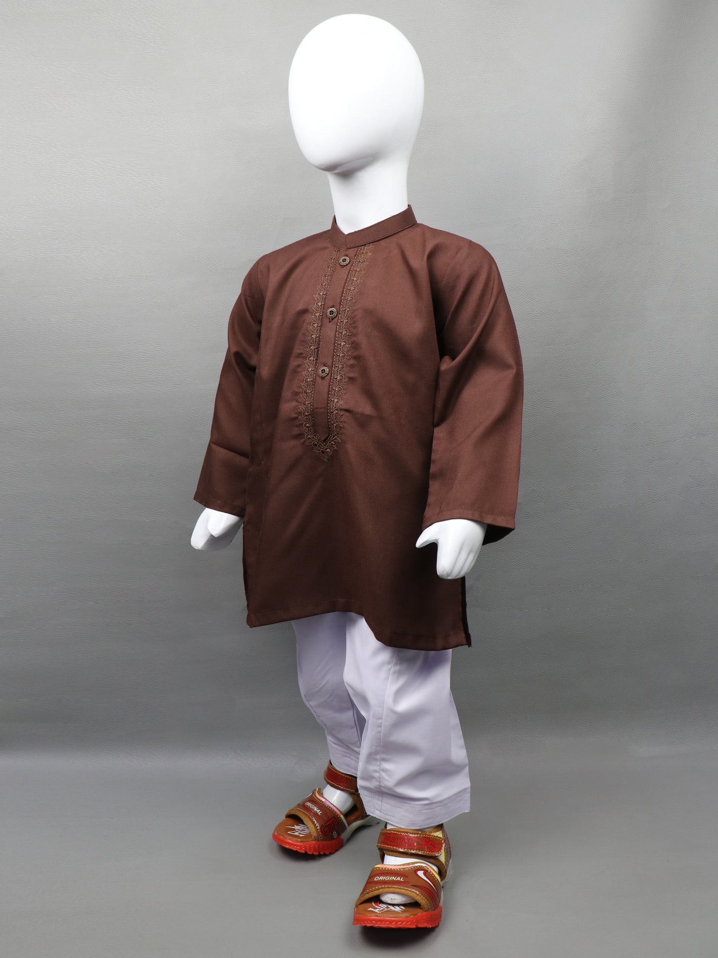 2Yrs - 14Yrs 681 Brown Kameez Shalwar Suit For Boys BKS107