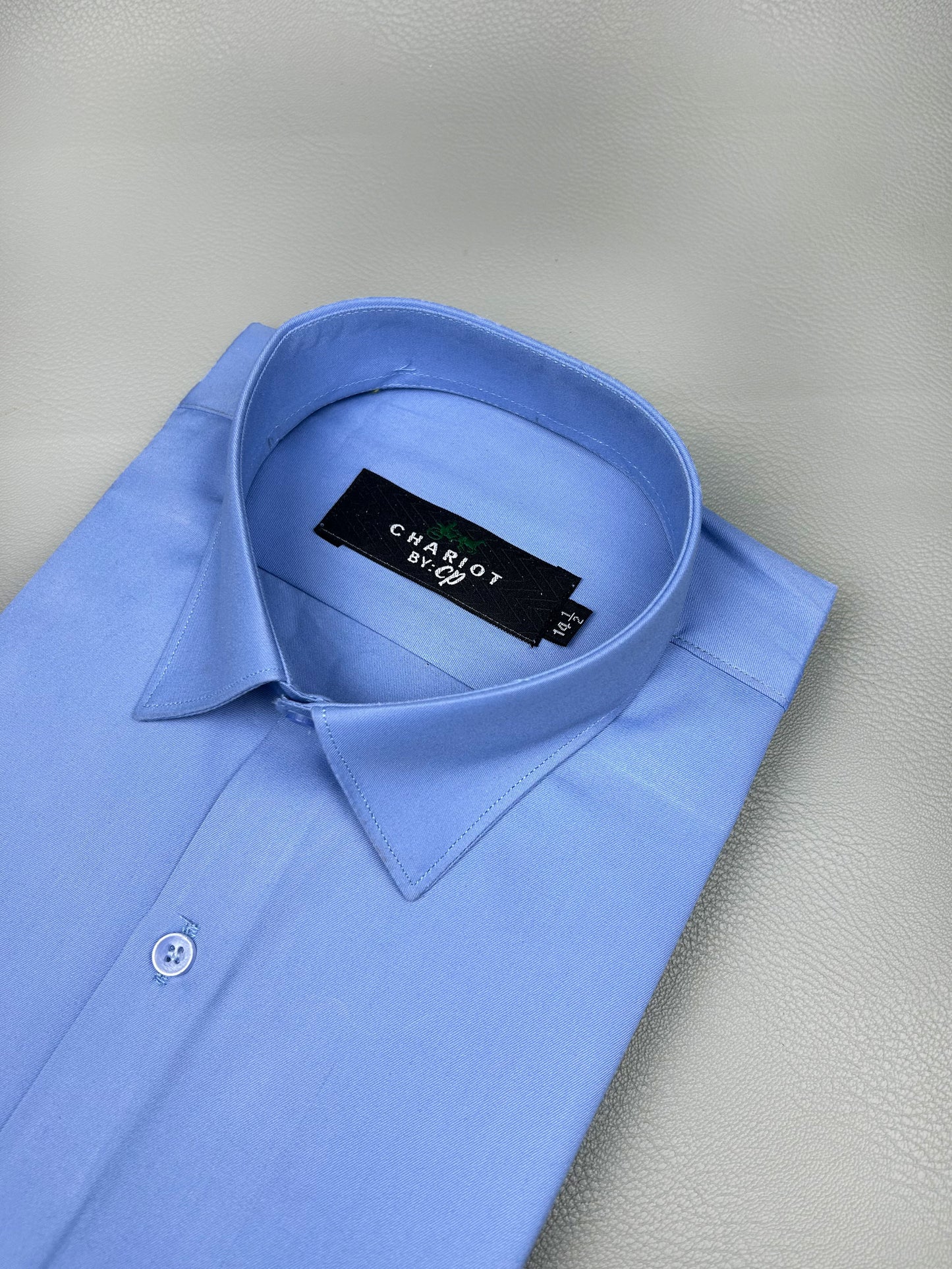 Plain Blue Formal Dress Shirt For Men MFS163