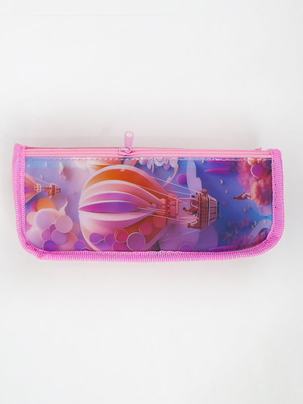 PB06 Zipper Pencil School Pouch For Kids Balloon Pink