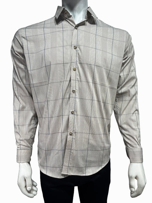 Light Brown Checks Casual Shirt For Men MCS86