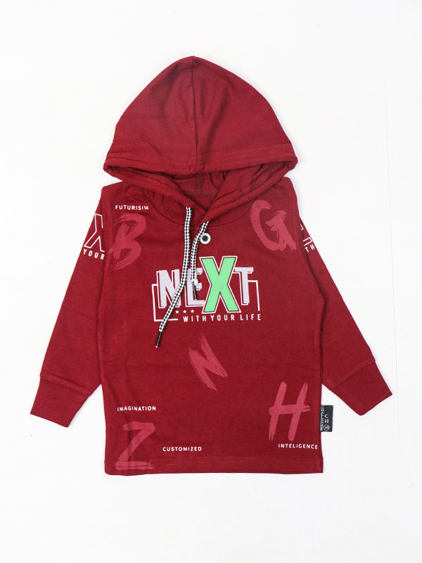 ATT Boys Hooded T-Shirt 1.5 Yrs - 3.5 Yrs Next Maroon