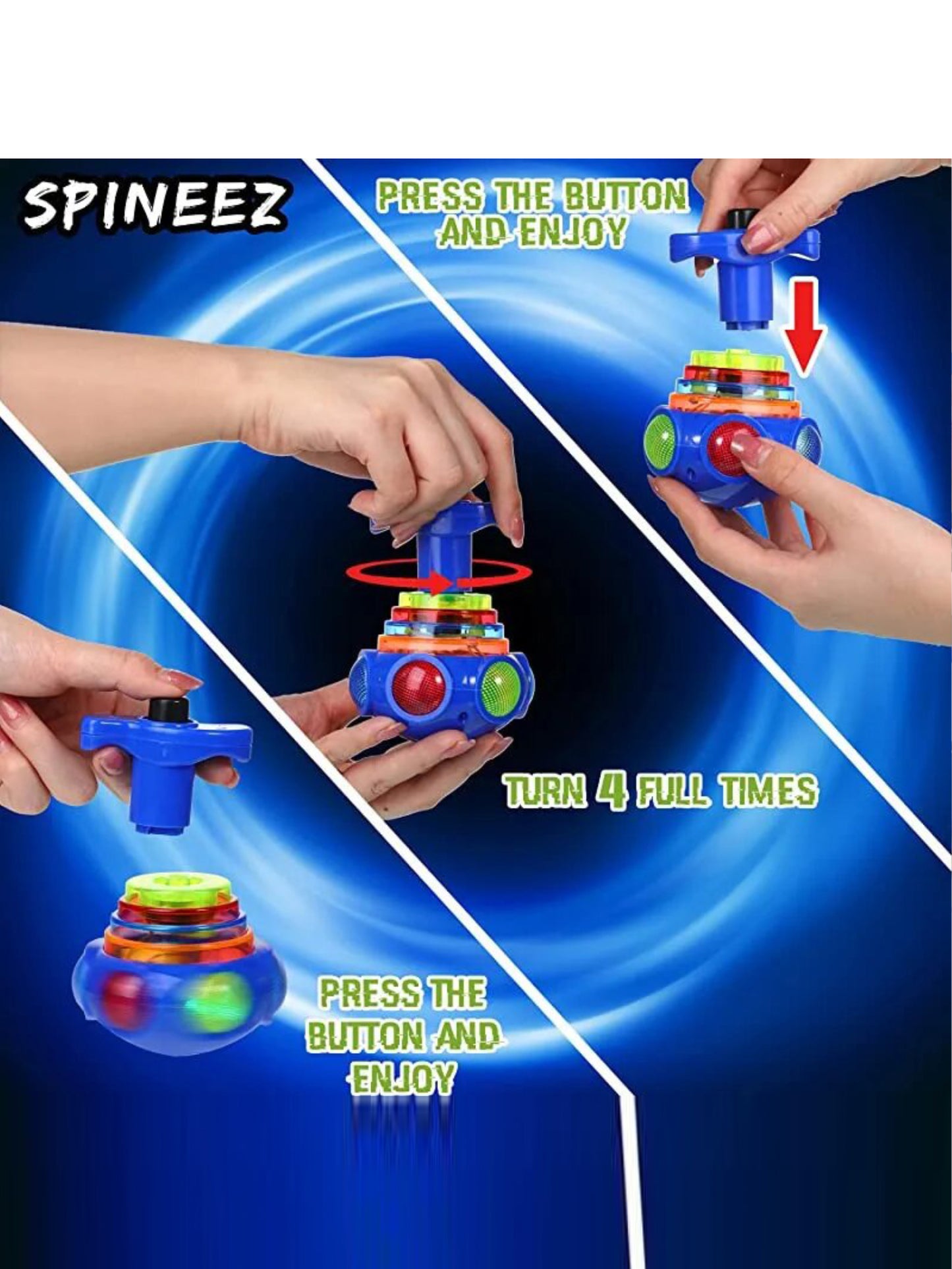 Multicolor Flashing LED UFO Spinning Top Toy for Kids KTY136