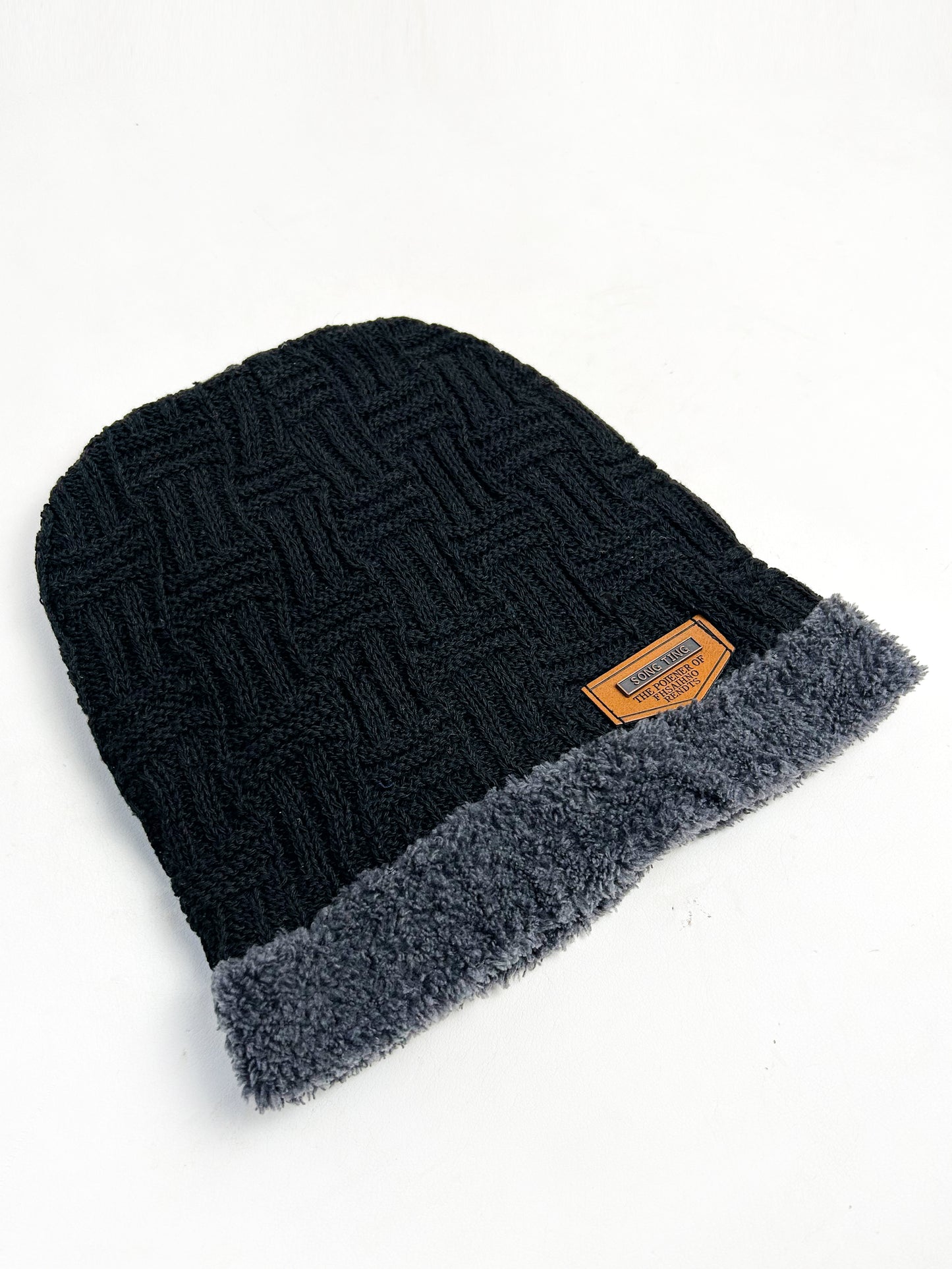 Black Multidesign Beanie Winter Cap For Men BWC02