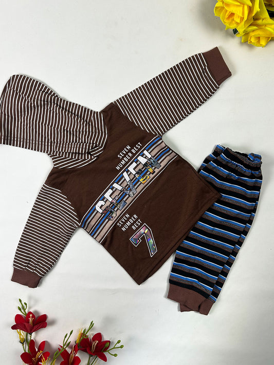 3Mth - 9Mth Brown 7 Baba Suit For Newborn NBS818