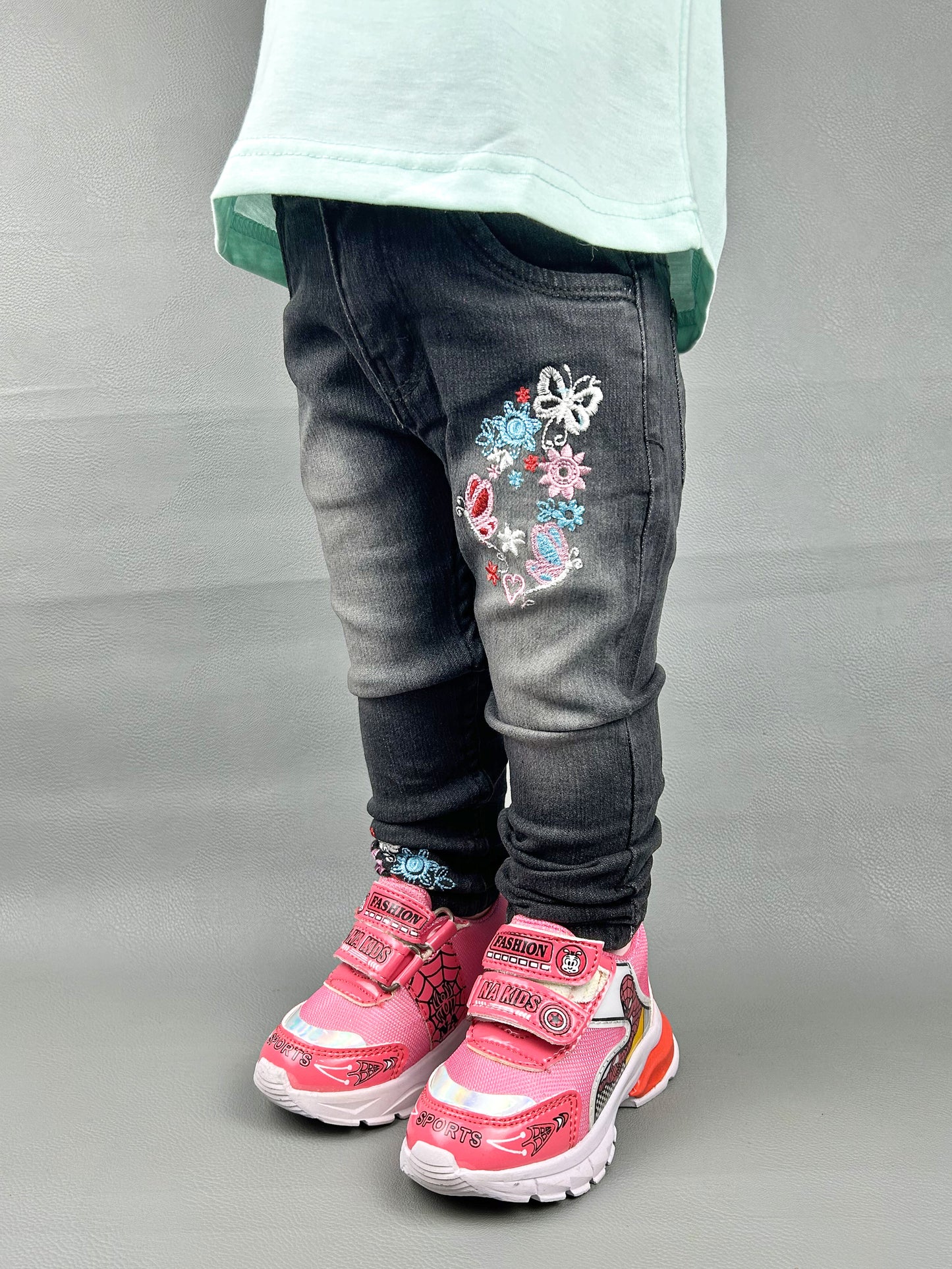 3Yrs - 13Yrs Grey Shade Stretchable Denim Jeans For Girls GJ05