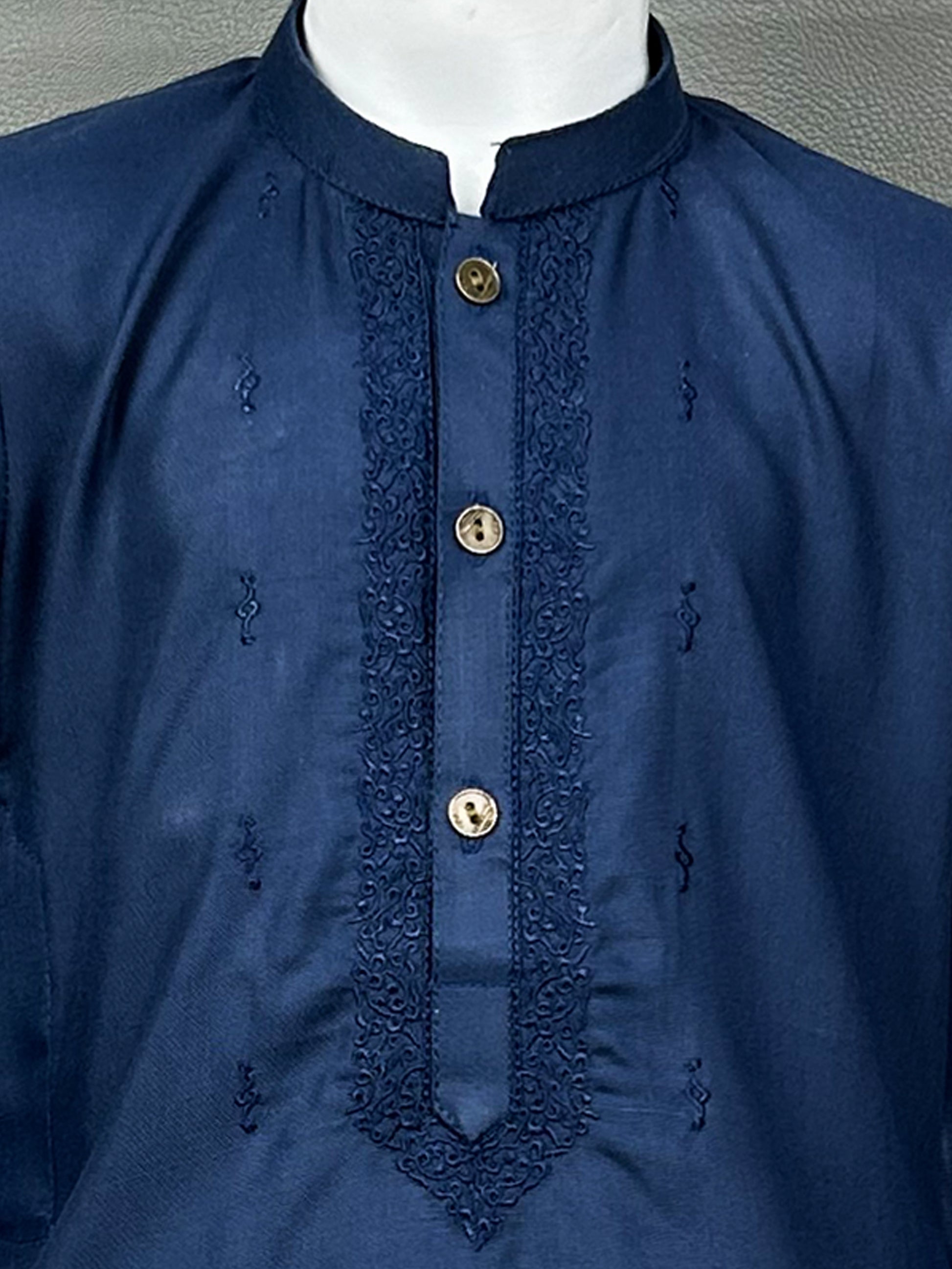 2Yrs 14Yrs 720 Navy Blue Kameez Shalwar Suit For Boys AM BKS117