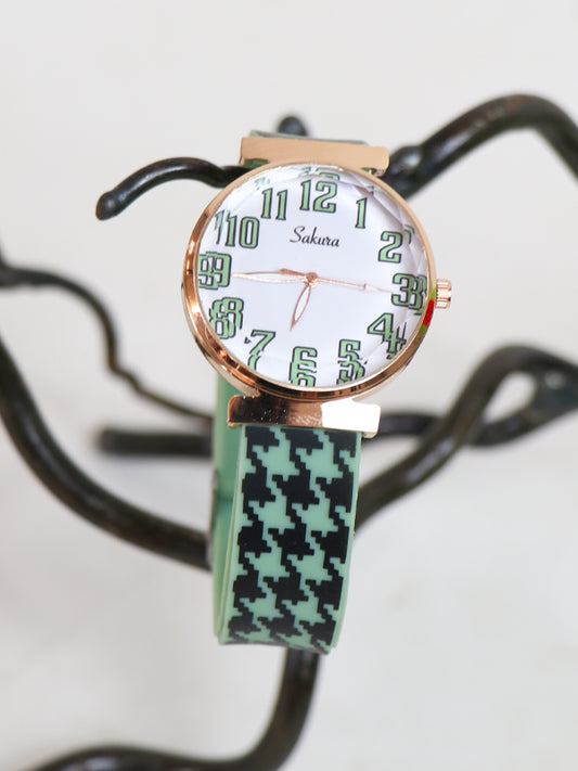 Stylish Sakura Wrist Watch for Women Green