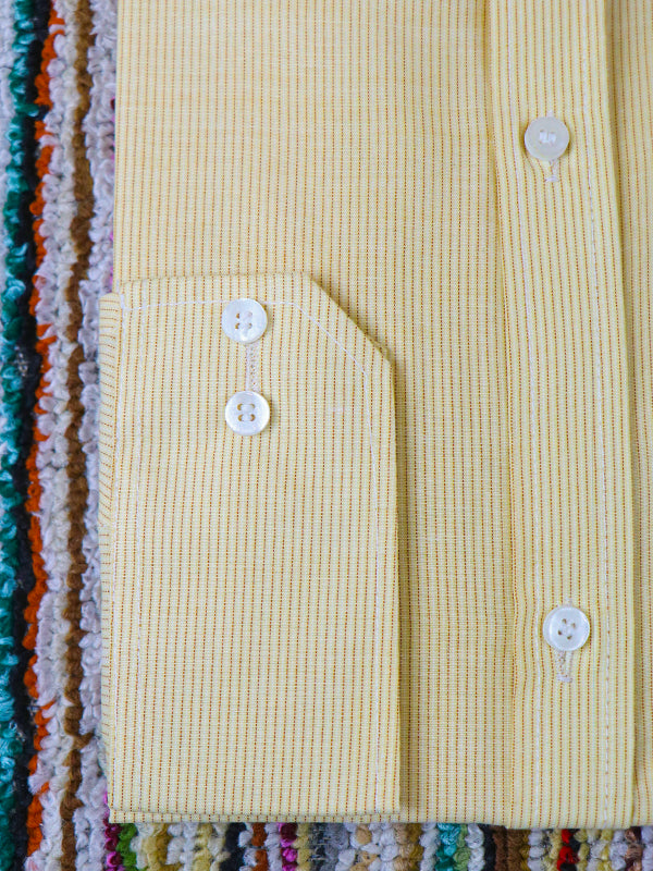 Light Yellow Lines Formal Dress Shirt For Mens AZ MFS61