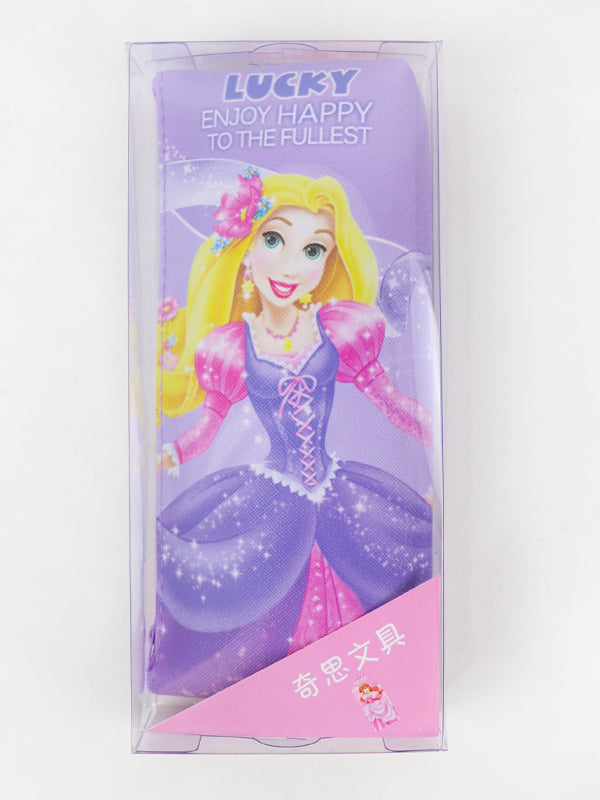 PB02 Zipper Pencil School Pouch For Kids Disney Princess Light Purple