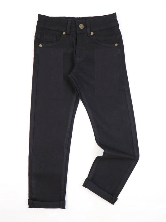 BJ02 Boys Denim Jeans 7Yrs - 16Yrs Black