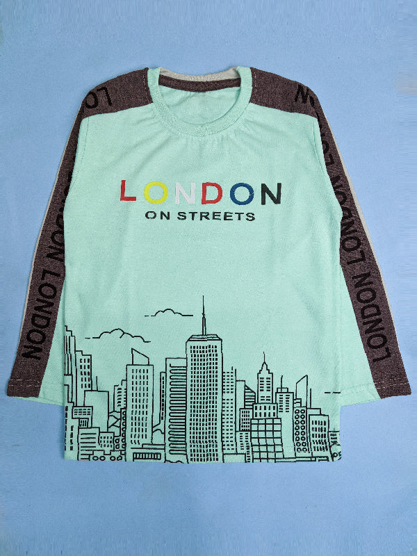 5Yrs - 10Yrs London Ferozi T-Shirt For Boys SK BTS10