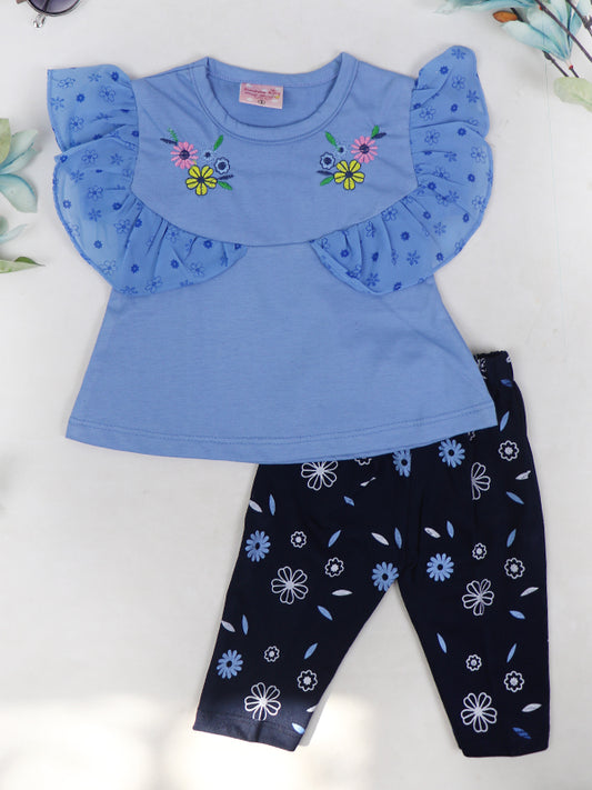 NBS15 ZG Newborn Baby Suit 3Mth - 9Mth Flower Blue