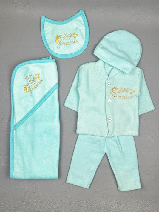 0Mth - 3Mth Light Blue Little Princess 5Pcs Gift Set For Newborn NBGS118