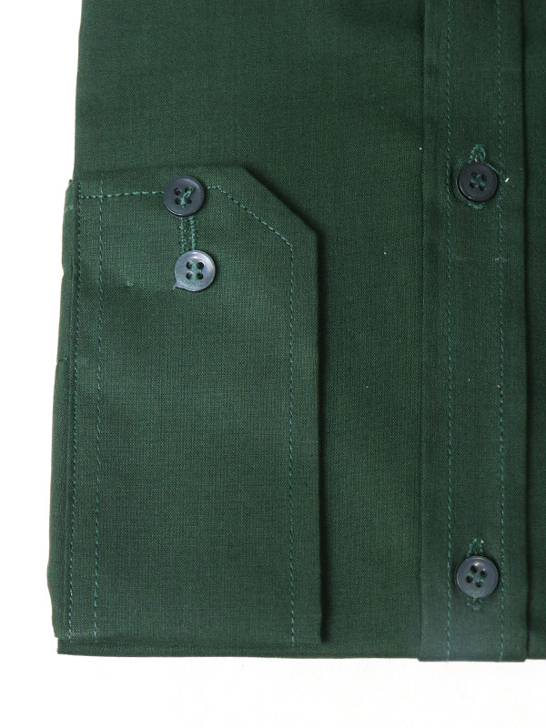 Dark Green Plain Formal Dress Shirt For Men AZ MFS64