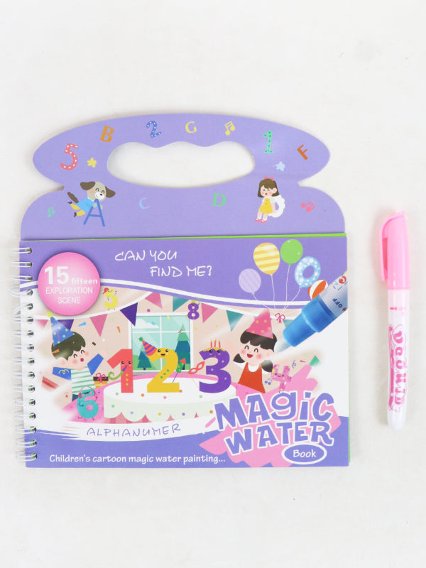 Magic Water Book for Kids 123 Design Purple