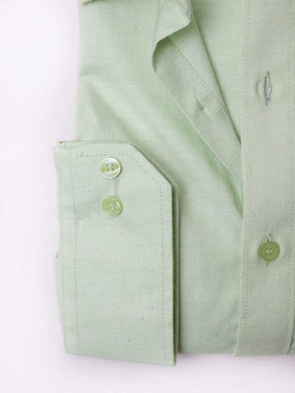 Z Men's Plain Chambray Formal Dress Shirt Light Green
