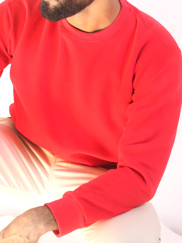 MSS02 Men's Plain Sweatshirt Red