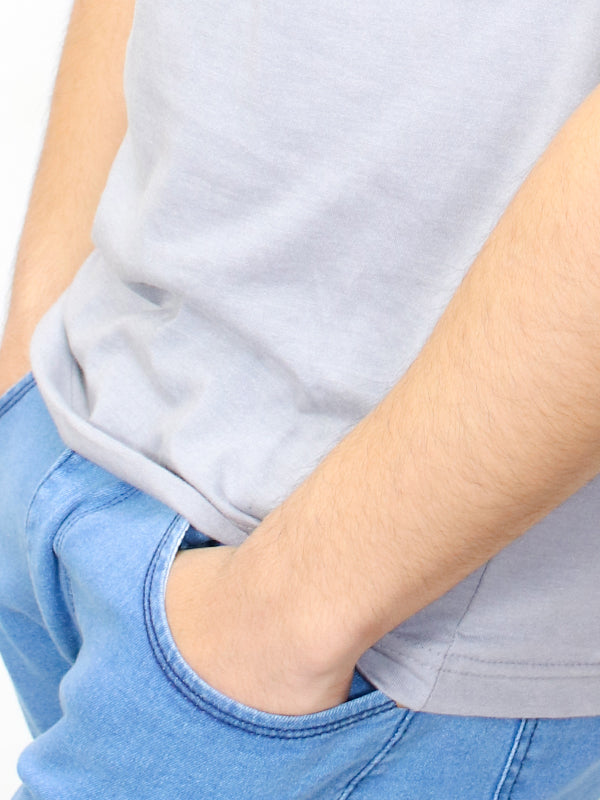 Light Blue Regular Fit Stretchable Jeans For Men MDJ19