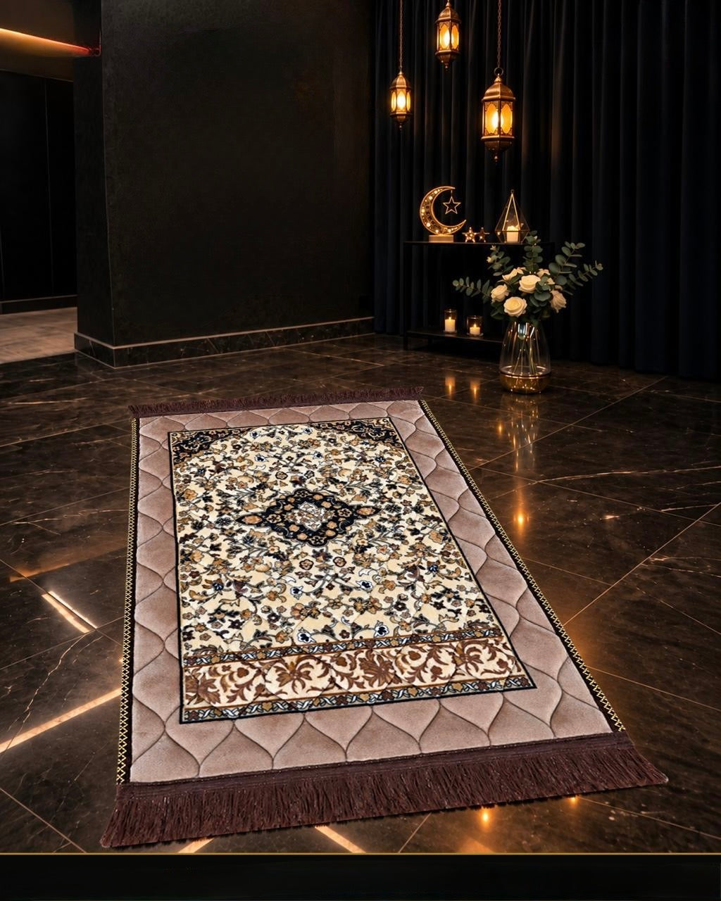 Light Brown Jae-Namaz / Prayer Mat 70 x 105 Multidesign JAE14