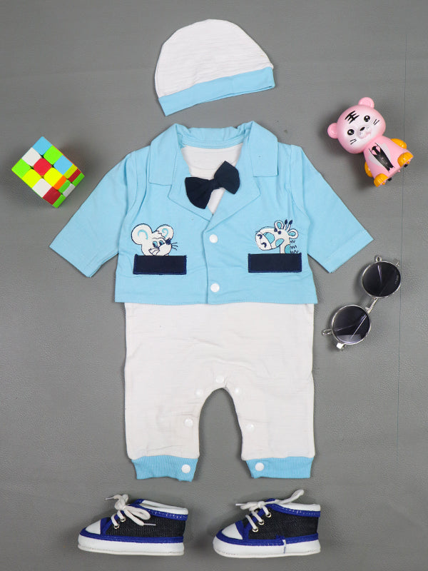 0Mth - 3Mth Mouse Sky Blue Romper For Newborn AJ NBR27