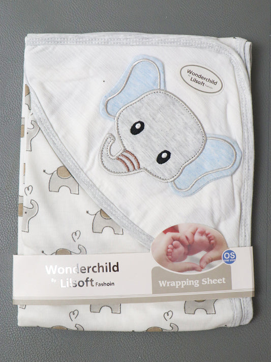 Light Grey Elephant Wrapping Sheet For Newborn NWS07