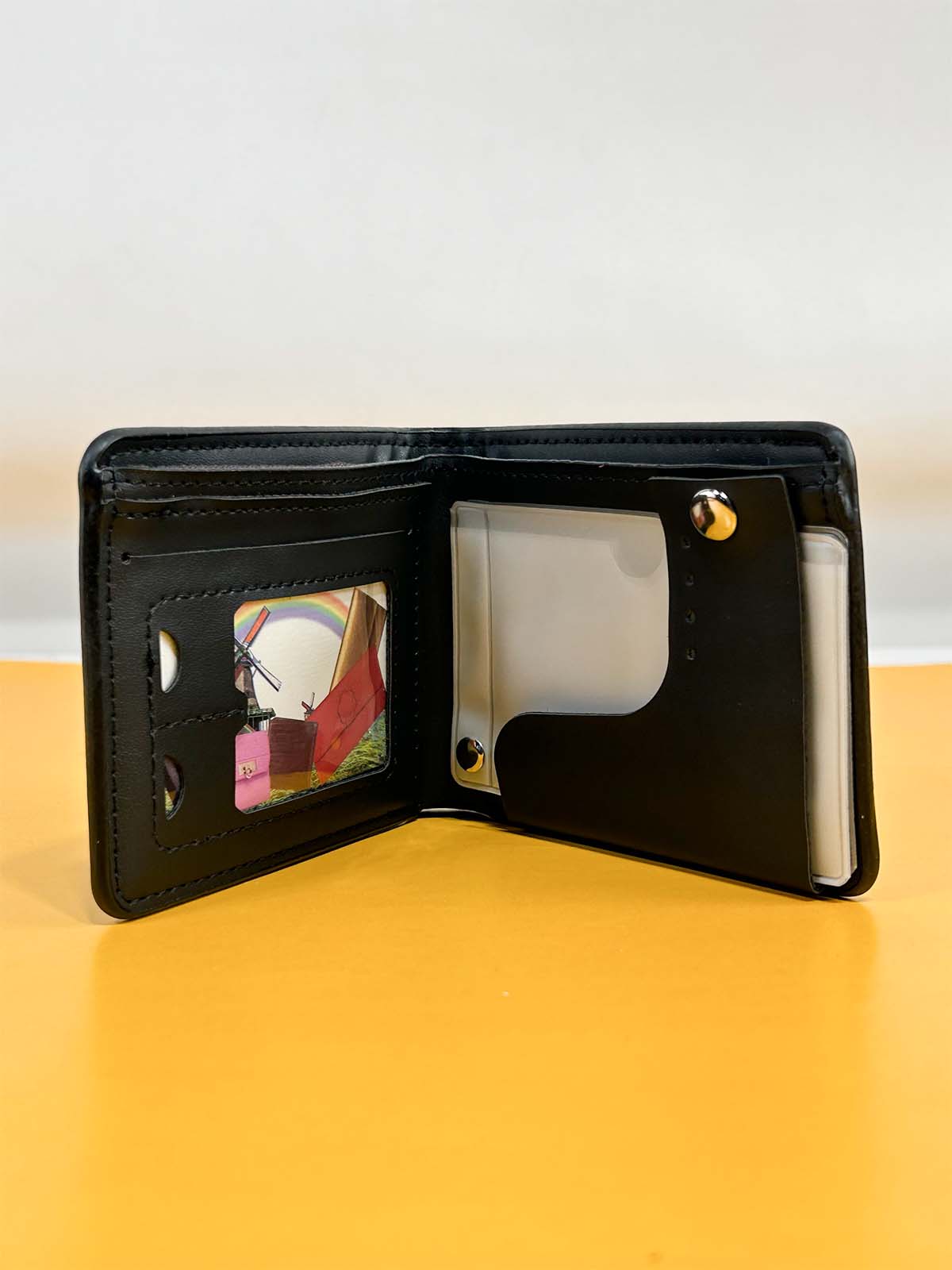 Black Syn-Leather Wallet For Men MW60