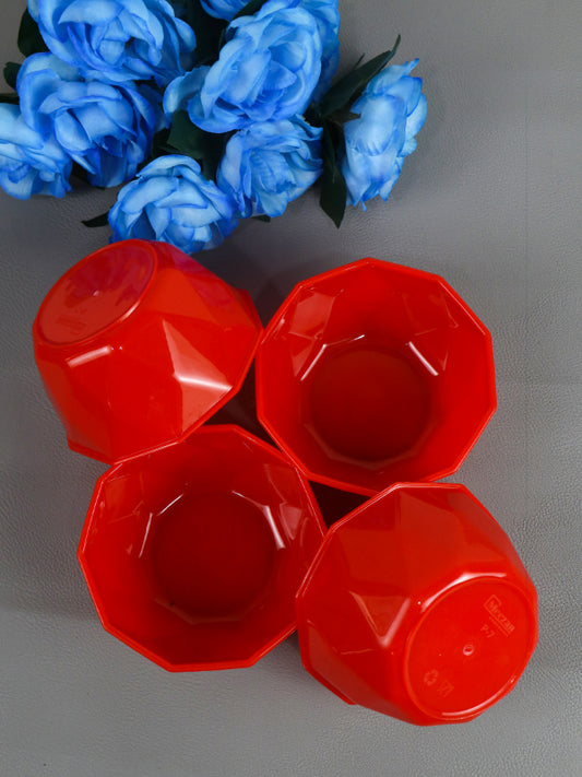 MB02 Pack Of 4 Plastic Bowls Red