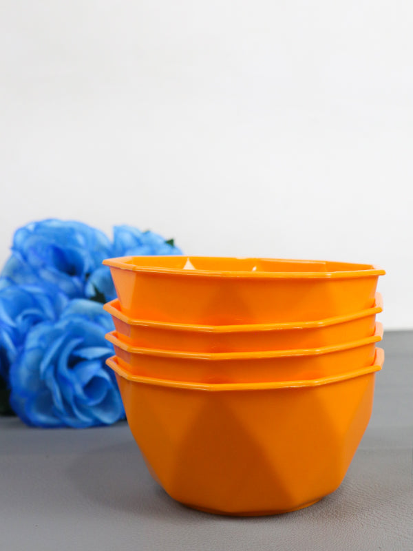 MB03 Pack Of 4 Plastic Bowls Orange