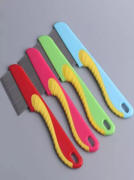 Short Pins Stainless Steel Anti Lice Comb - Multicolor Medium