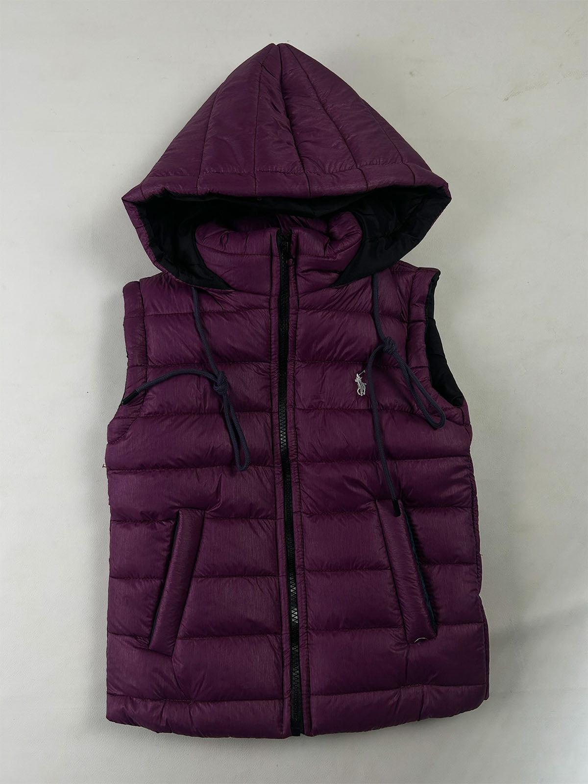3Yrs - 10Yrs Boys Deep Plum Purple Sleeveless Hooded Puffer Jacket KJ62