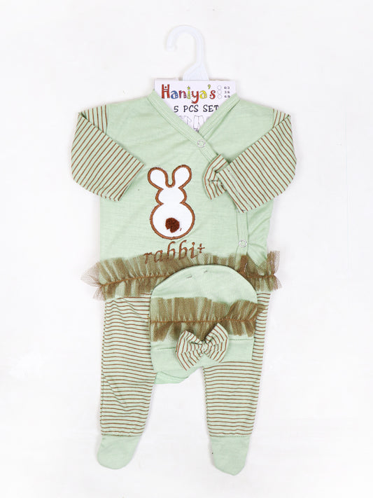 NBGS05 Newborn 5Pcs Gift Set 0Mth - 3Mth Rabbit Green