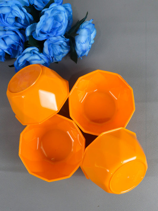 MB03 Pack Of 4 Plastic Bowls Orange