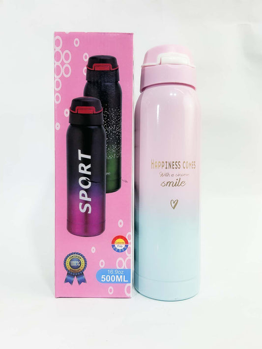 Smile Pink Stainless Steel Bottle 500ML D-63