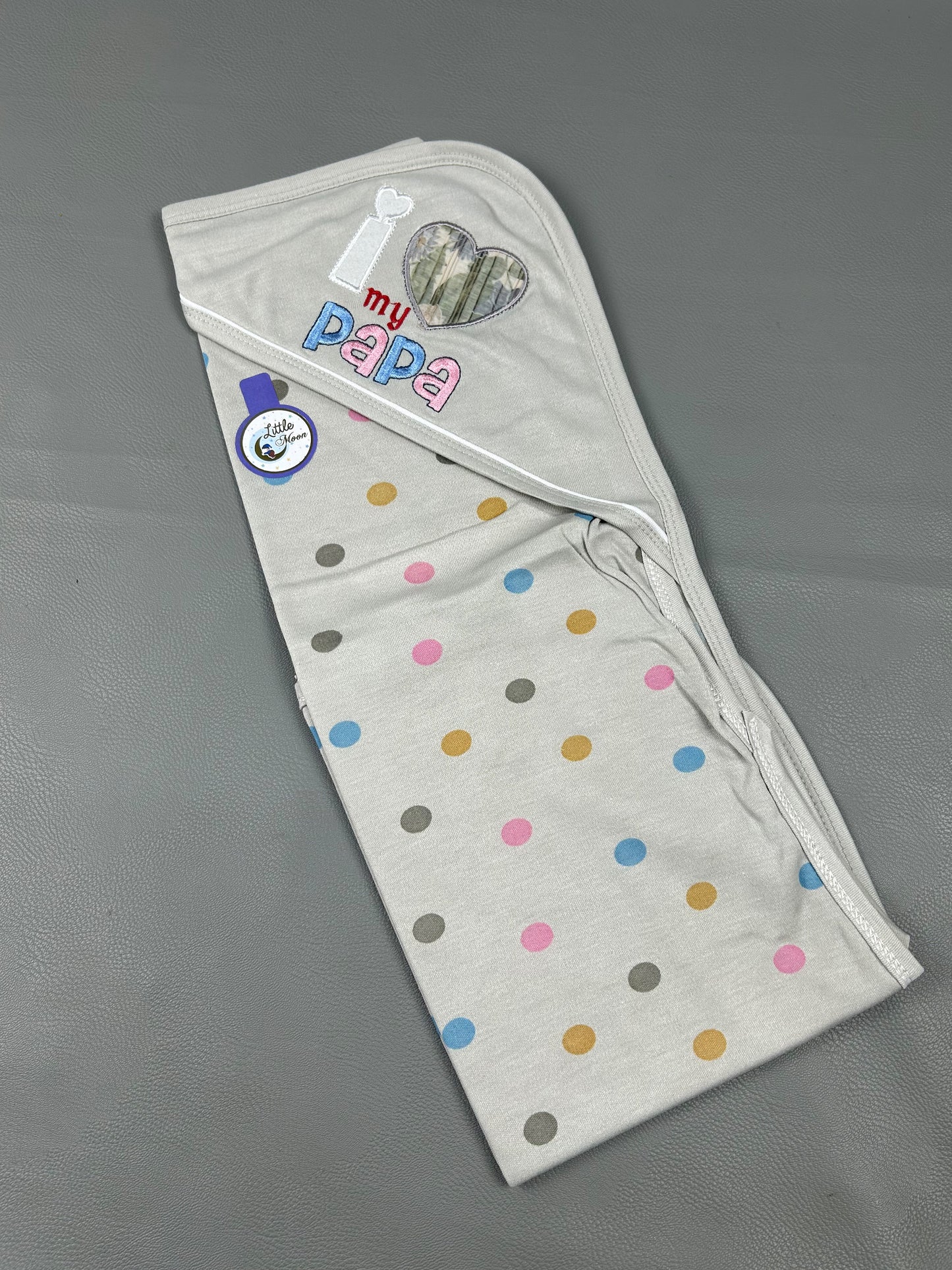 Light Grey Love Papa Wrapping Sheet For Newborn NWS32