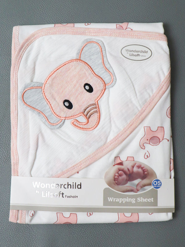 Peach Elephant Wrapping Sheet For Newborn NWS07