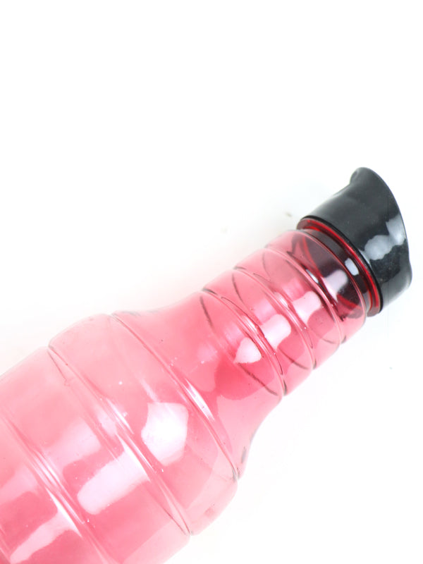 WTB02 Pack of 2 Plastic Transparent Water Bottle Light Pink - 1Ltr