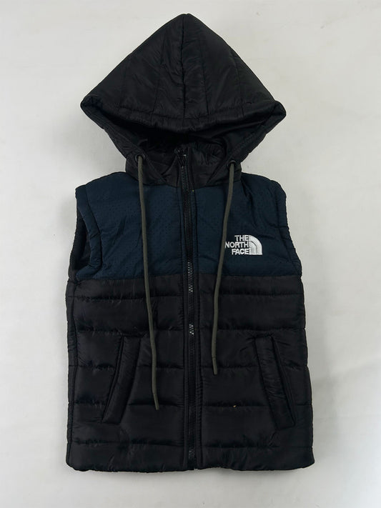 3Yrs - 10Yrs Boys Black Sleeveless Hooded Puffer Jacket KJ64