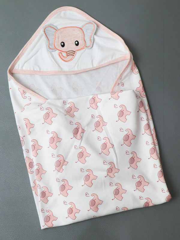 Peach Elephant Wrapping Sheet For Newborn NWS07