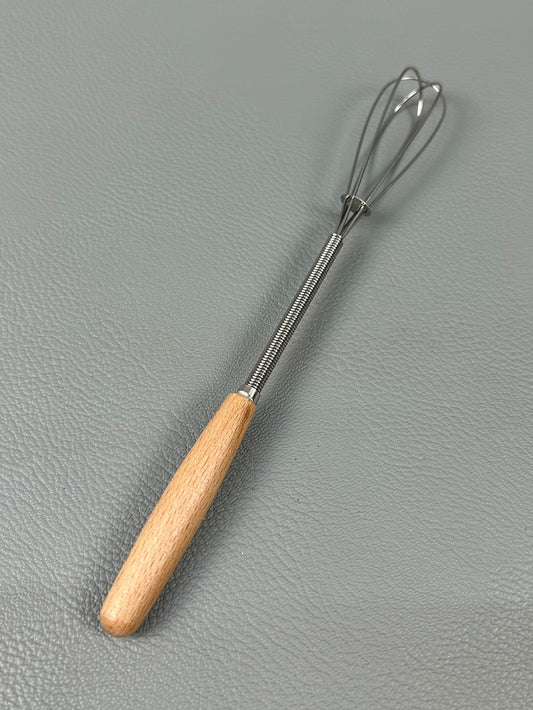 Stainless Steel Manual Egg Beater with Wooden Handle