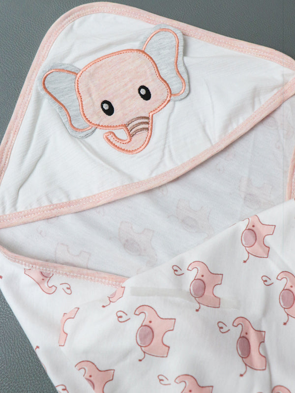 Peach Elephant Wrapping Sheet For Newborn NWS07