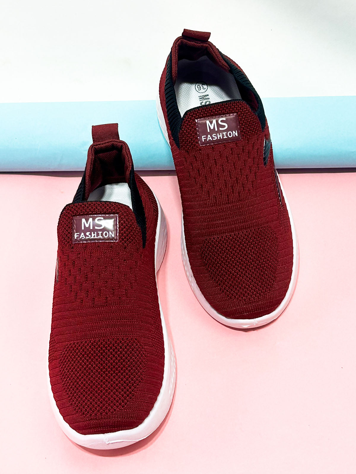 Burgundy Red Sneakers For Women/Girls GWS66