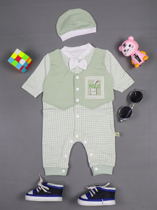 0Mth - 3Mth Club Light Green Romper For Newborn AJ NBR28